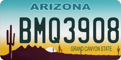 AZ license plate BMQ3908