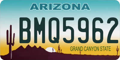 AZ license plate BMQ5962