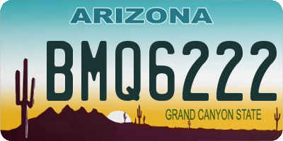 AZ license plate BMQ6222