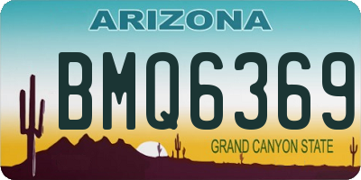 AZ license plate BMQ6369