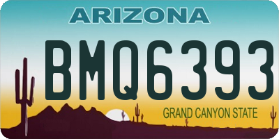 AZ license plate BMQ6393