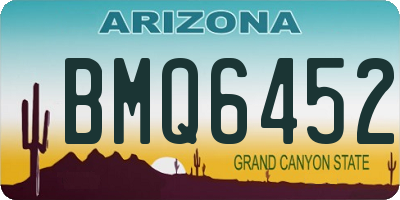 AZ license plate BMQ6452