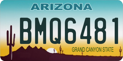 AZ license plate BMQ6481