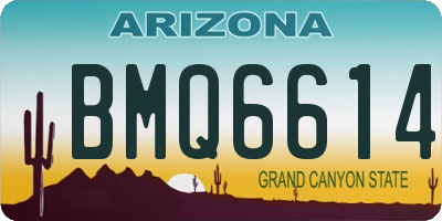 AZ license plate BMQ6614