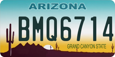 AZ license plate BMQ6714