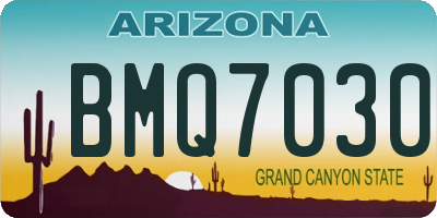 AZ license plate BMQ7030