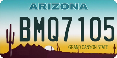 AZ license plate BMQ7105