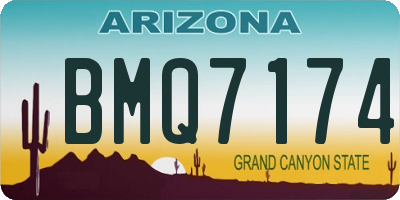 AZ license plate BMQ7174