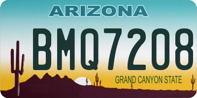 AZ license plate BMQ7208