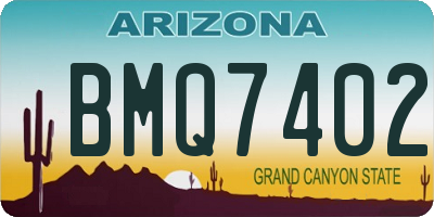 AZ license plate BMQ7402