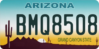 AZ license plate BMQ8508