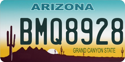 AZ license plate BMQ8928