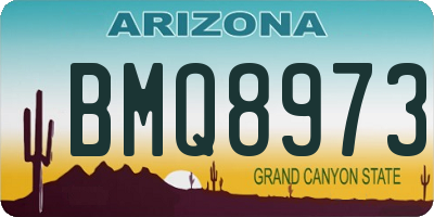 AZ license plate BMQ8973