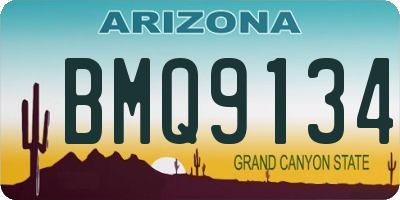 AZ license plate BMQ9134
