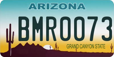 AZ license plate BMR0073