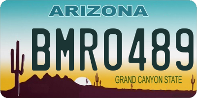 AZ license plate BMR0489