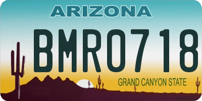 AZ license plate BMR0718