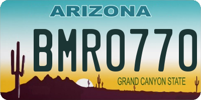 AZ license plate BMR0770
