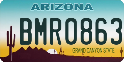AZ license plate BMR0863