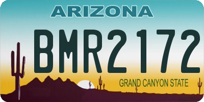 AZ license plate BMR2172
