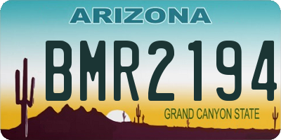 AZ license plate BMR2194