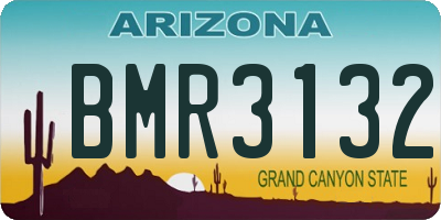 AZ license plate BMR3132