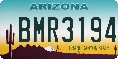 AZ license plate BMR3194