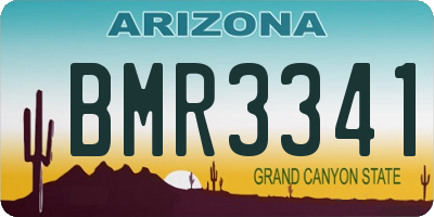 AZ license plate BMR3341
