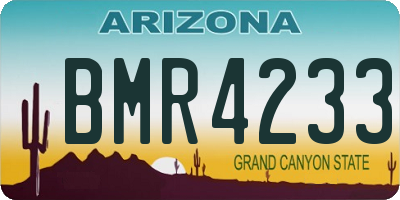 AZ license plate BMR4233