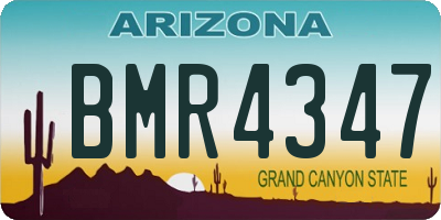 AZ license plate BMR4347