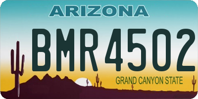 AZ license plate BMR4502