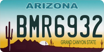 AZ license plate BMR6932
