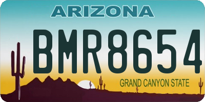 AZ license plate BMR8654