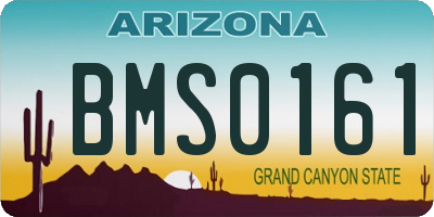 AZ license plate BMS0161