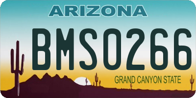 AZ license plate BMS0266