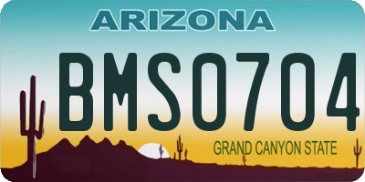 AZ license plate BMS0704