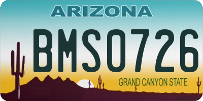 AZ license plate BMS0726