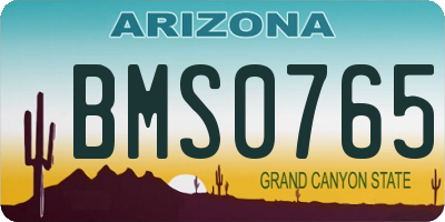 AZ license plate BMS0765