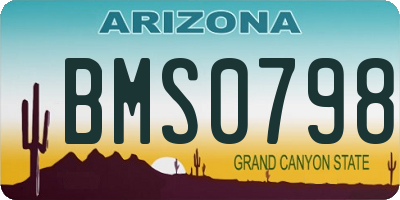 AZ license plate BMS0798