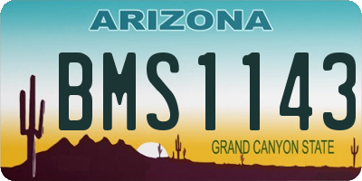 AZ license plate BMS1143