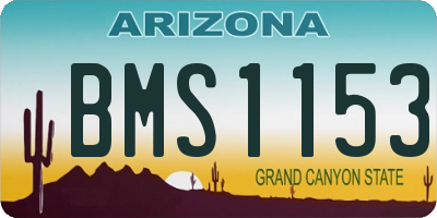 AZ license plate BMS1153