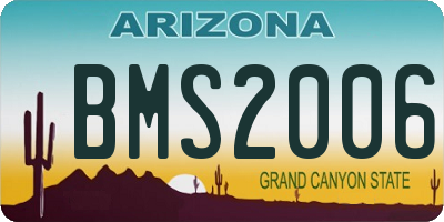 AZ license plate BMS2006