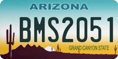 AZ license plate BMS2051