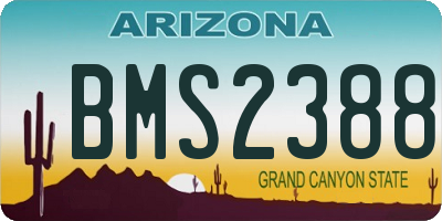 AZ license plate BMS2388