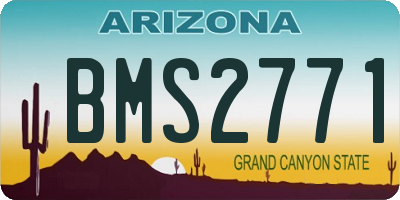 AZ license plate BMS2771