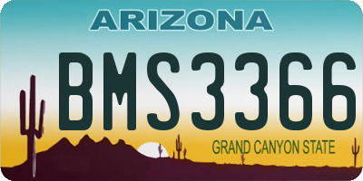 AZ license plate BMS3366