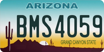 AZ license plate BMS4059