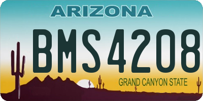 AZ license plate BMS4208