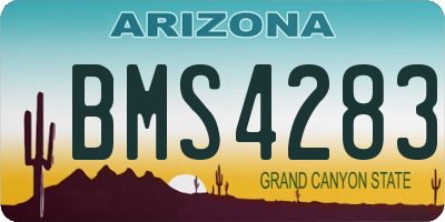 AZ license plate BMS4283