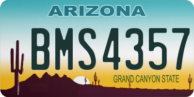 AZ license plate BMS4357